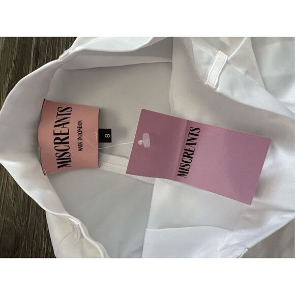 NWT Miscreants x Revolve White Satin Shorts Size UK 8 US 4 - Picture 4 of 8